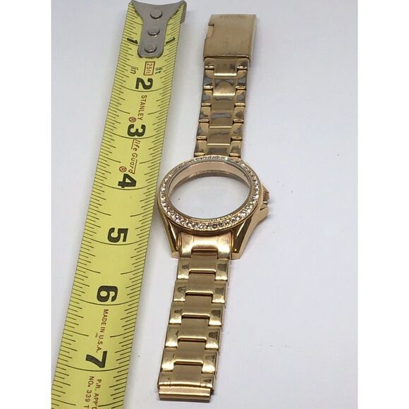 Fossil Stainless Steel Parts Links Full Band 18Case W/ Crystal Rose Gold V871 - Picture 1 of 8